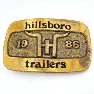 Hillsboro Trailers Belt Buckle 1986 DynaBuckle VTG